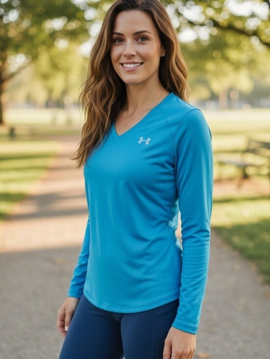 Under Armour Tops - Under Armour Women's Teal HeatGear Athletic Long Sleeve Top
